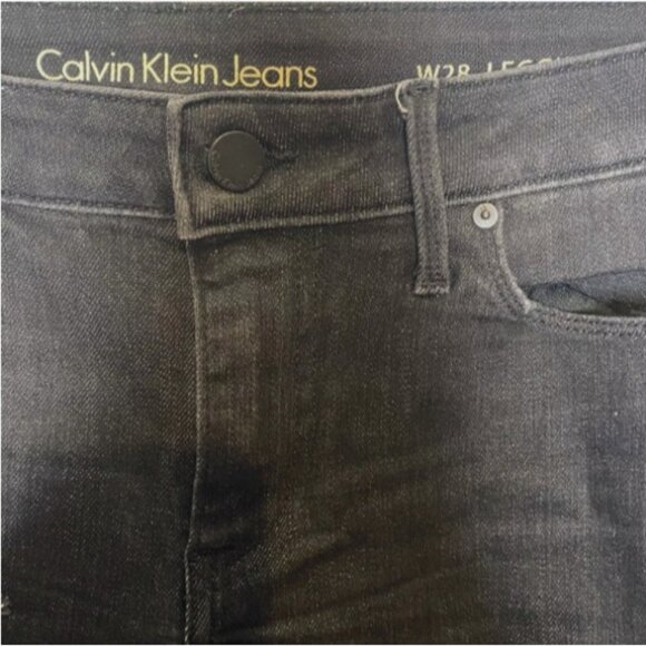 Calvin Klein Jeans Black Leggings Jeggings 28 Distressed - Picture 4 of 4